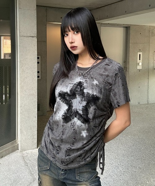 KsG(ケーエスジー)の「ヴィンテージスターサイドストリングTシャツ(Tシャツ/カットソー・レディース・グレー・SMALL/MEDIUM/LARGE)」の7枚目の写真