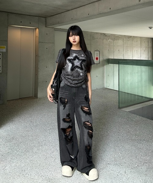KsG(ケーエスジー)の「ヴィンテージスターサイドストリングTシャツ(Tシャツ/カットソー・レディース・グレー・SMALL/MEDIUM/LARGE)」の11枚目の写真
