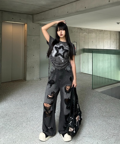 KsG(ケーエスジー)の「ヴィンテージスターサイドストリングTシャツ(Tシャツ/カットソー・レディース・グレー・SMALL/MEDIUM/LARGE)」の12枚目の写真