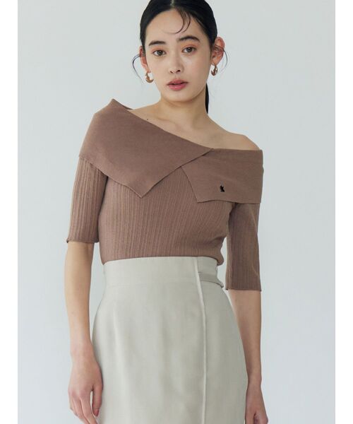 【POLO BCSコラボ】アシメカラーネックリブニットプルオーバー POLO BCSコラボ】アシメカラーネックリブニットプルオーバー