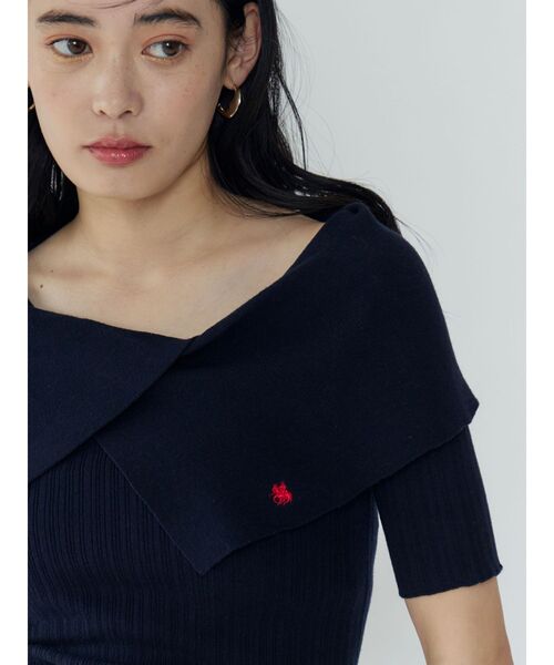 【POLO BCSコラボ】アシメカラーネックリブニットプルオーバー POLO BCSコラボ】アシメカラーネックリブニットプルオーバー