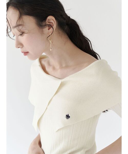 POLO BCS（ポロ ビーシーエス）の「【POLO BCSコラボ】アシメカラーネックリブニットプルオーバー（ニット/セーター・レディース・ベージュ/ネイビー/イエロー/アイボリー・FREE）」の21枚目の写真
