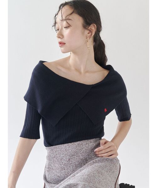 【POLO BCSコラボ】アシメカラーネックリブニットプルオーバー POLO BCSコラボ】アシメカラーネックリブニットプルオーバー