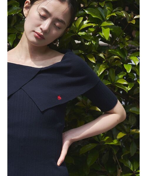 【POLO BCSコラボ】アシメカラーネックリブニットプルオーバー POLO BCSコラボ】アシメカラーネックリブニットプルオーバー