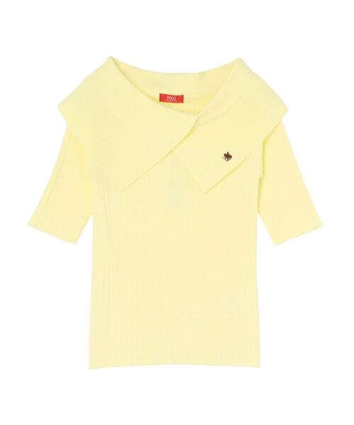 POLO BCS（ポロ ビーシーエス）の「【POLO BCSコラボ】アシメカラーネックリブニットプルオーバー（ニット/セーター・レディース・ベージュ/ネイビー/イエロー/アイボリー・FREE）」の14枚目の写真