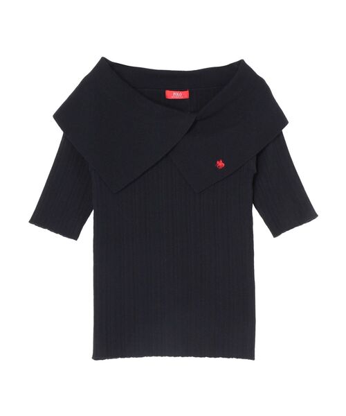 POLO BCS（ポロ ビーシーエス）の「【POLO BCSコラボ】アシメカラーネックリブニットプルオーバー（ニット/セーター・レディース・ベージュ/ネイビー/イエロー/アイボリー・FREE）」の15枚目の写真