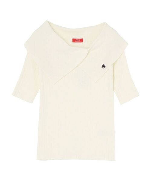 POLO BCS（ポロ ビーシーエス）の「【POLO BCSコラボ】アシメカラーネックリブニットプルオーバー（ニット/セーター・レディース・ベージュ/ネイビー/イエロー/アイボリー・FREE）」の17枚目の写真