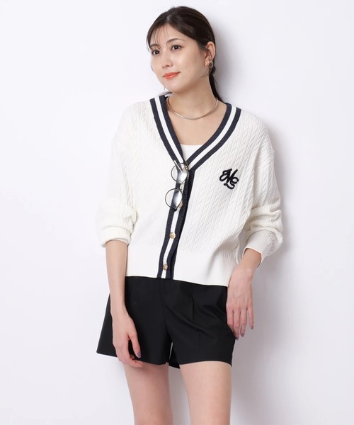 ケーブルゆるカーデ