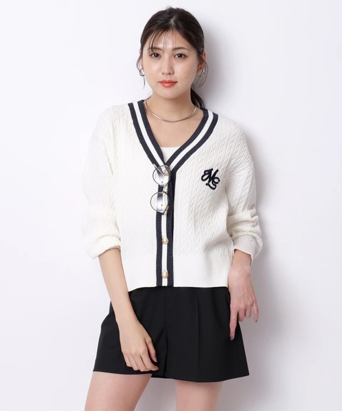 ケーブルゆるカーデ