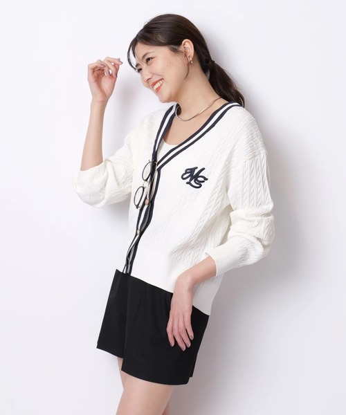 ケーブルゆるカーデ