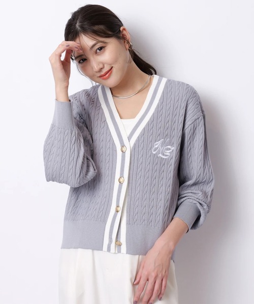 ケーブルゆるカーデ