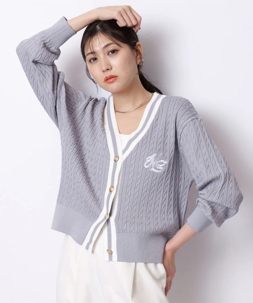 ケーブルゆるカーデ