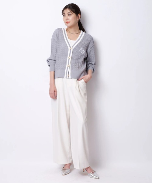 ケーブルゆるカーデ