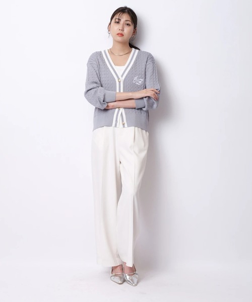 ケーブルゆるカーデ