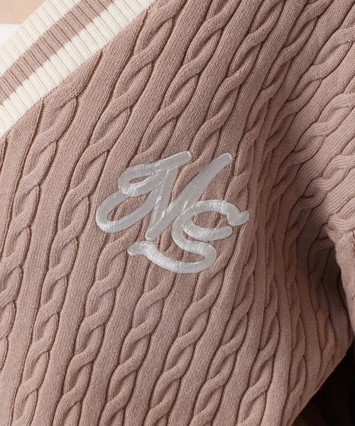 ケーブルゆるカーデ