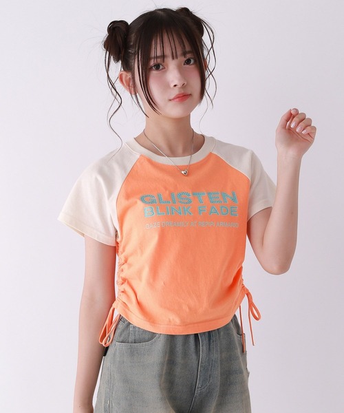 repipi armario（レピピ アルマリオ）の「【綿100％】ラインストーンラグランT（Tシャツ/カットソー・キッズ・ブルー/オレンジ/ホワイト/ブラック/ライム/ピンク・LARGE/MEDIUM/SMALL）」の6枚目の写真