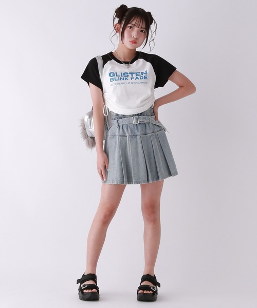 repipi armario（レピピ アルマリオ）の「【綿100％】ラインストーンラグランT（Tシャツ/カットソー・キッズ・ブルー/オレンジ/ホワイト/ブラック/ライム/ピンク・LARGE/MEDIUM/SMALL）」の14枚目の写真