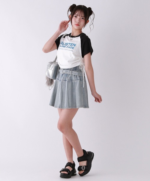 repipi armario（レピピ アルマリオ）の「【綿100％】ラインストーンラグランT（Tシャツ/カットソー・キッズ・ブルー/オレンジ/ホワイト/ブラック/ライム/ピンク・LARGE/MEDIUM/SMALL）」の15枚目の写真