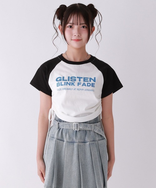 repipi armario（レピピ アルマリオ）の「【綿100％】ラインストーンラグランT（Tシャツ/カットソー・キッズ・ブルー/オレンジ/ホワイト/ブラック/ライム/ピンク・LARGE/MEDIUM/SMALL）」の21枚目の写真