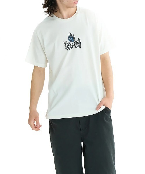 RVCA(ルーカ)の「RVCA メンズ BURN NOTICE SS Tシャツ 【2025年夏モデル】/ルーカ半袖ロゴTシャツ(Tシャツ/カットソー・メンズ・イエロー/スミクロ/バーガンディー/オフホワイト・LARGE/X-LARGE/SMALL/MEDIUM)」の5枚目の写真
