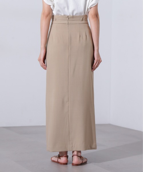 N.(N. Natural Beauty Basic)(エヌエヌナチュラルビューティーベーシック)の「ハイウエストラップスカート(スカート・レディース・ブラウン/ベージュ・MEDIUM)」の15枚目の写真
