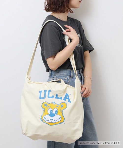 UCLA(ユーシーエルエー)の「UCLA 2WAY SHOUDER TOTE BAG カレッジ スマホポケット(ショルダーバッグ・メンズ・ナチュラル/ブラック・FREE)」の13枚目の写真