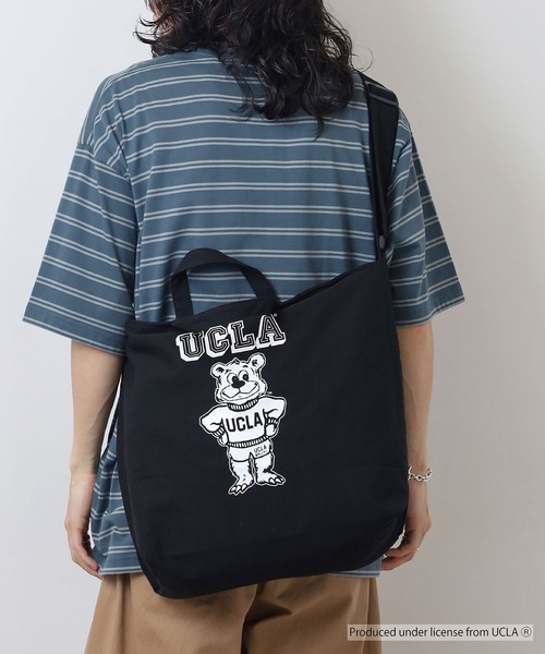 UCLA(ユーシーエルエー)の「UCLA 2WAY SHOUDER TOTE BAG カレッジ スマホポケット(ショルダーバッグ・メンズ・ナチュラル/ブラック・FREE)」の5枚目の写真