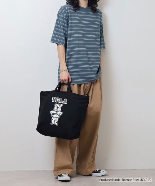 UCLA(ユーシーエルエー)の「UCLA 2WAY SHOUDER TOTE BAG カレッジ スマホポケット(ショルダーバッグ・メンズ・ナチュラル/ブラック・FREE)」の11枚目の写真