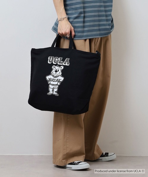 UCLA(ユーシーエルエー)の「UCLA 2WAY SHOUDER TOTE BAG カレッジ スマホポケット(ショルダーバッグ・メンズ・ナチュラル/ブラック・FREE)」の8枚目の写真