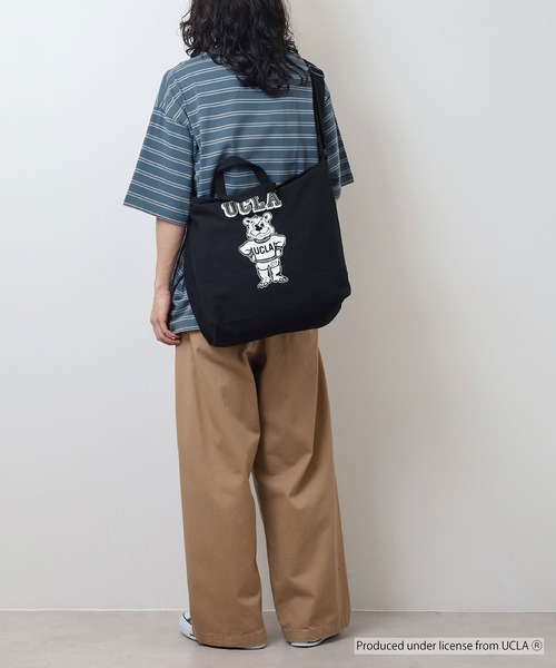 UCLA(ユーシーエルエー)の「UCLA 2WAY SHOUDER TOTE BAG カレッジ スマホポケット(ショルダーバッグ・メンズ・ナチュラル/ブラック・FREE)」の9枚目の写真