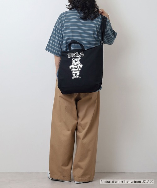 UCLA(ユーシーエルエー)の「UCLA 2WAY SHOUDER TOTE BAG カレッジ スマホポケット(ショルダーバッグ・メンズ・ナチュラル/ブラック・FREE)」の10枚目の写真