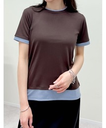 Re:EDIT | レイヤード風シアースムース半袖トップス(Tシャツ/カットソー)