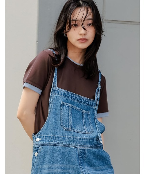 Re:EDIT(リエディ)の「レイヤード風シアースムース半袖トップス(Tシャツ/カットソー・レディース・ホワイト系その他/グレー系その他2/グレー系その他3/ブラック系その他/グレー系その他/ブラウン系その他・MEDIUM/LARGE)」の6枚目の写真