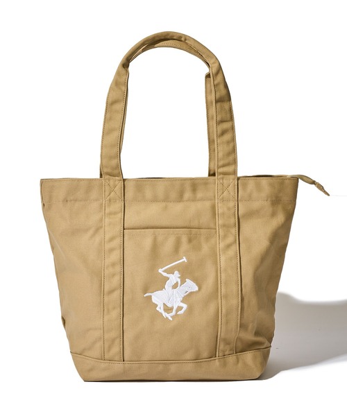 BEVERLY HILLS POLO CLUB(ビバリーヒルズポロクラブ)の「【BEVERLY HILLS POLO CLUB / ビバリーヒルズポロクラブ】16ozキャンバスロゴ刺繍トートバッグ(トートバッグ・レディース・ホワイト系1/ホワイト系3/ホワイト系4/ホワイト系5/ブラック/ホワイト系その他2/ネイビー・FREE)」の3枚目の写真