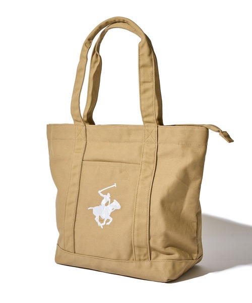 BEVERLY HILLS POLO CLUB(ビバリーヒルズポロクラブ)の「【BEVERLY HILLS POLO CLUB / ビバリーヒルズポロクラブ】16ozキャンバスロゴ刺繍トートバッグ(トートバッグ・レディース・ホワイト系1/ホワイト系3/ホワイト系4/ホワイト系5/ブラック/ホワイト系その他2/ネイビー・FREE)」の9枚目の写真