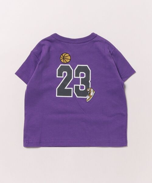 DILASH（ディラッシュ）の「バスケプリントバックナンバー半袖Tシャツ（Tシャツ/カットソー・キッズ・パープル/オフホワイト・90/100/110/120/130/140/80）」の10枚目の写真