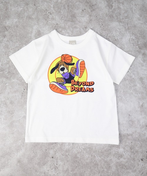 DILASH（ディラッシュ）の「バスケプリントバックナンバー半袖Tシャツ（Tシャツ/カットソー・キッズ・パープル/オフホワイト・90/100/110/120/130/140/80）」の8枚目の写真