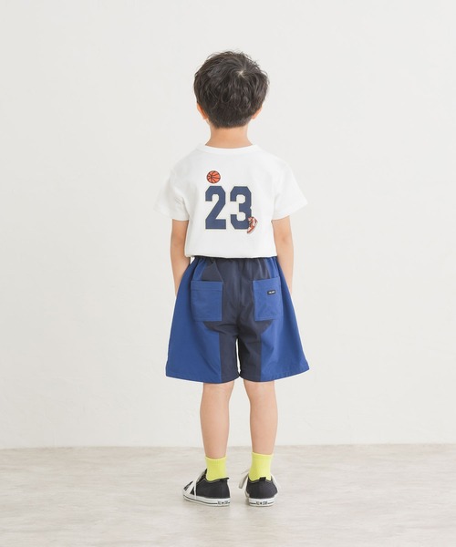 DILASH（ディラッシュ）の「バスケプリントバックナンバー半袖Tシャツ（Tシャツ/カットソー・キッズ・パープル/オフホワイト・90/100/110/120/130/140/80）」の3枚目の写真