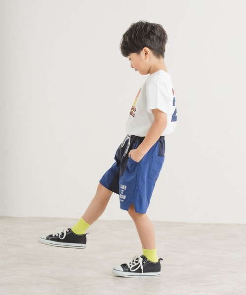 DILASH（ディラッシュ）の「バスケプリントバックナンバー半袖Tシャツ（Tシャツ/カットソー・キッズ・パープル/オフホワイト・90/100/110/120/130/140/80）」の4枚目の写真