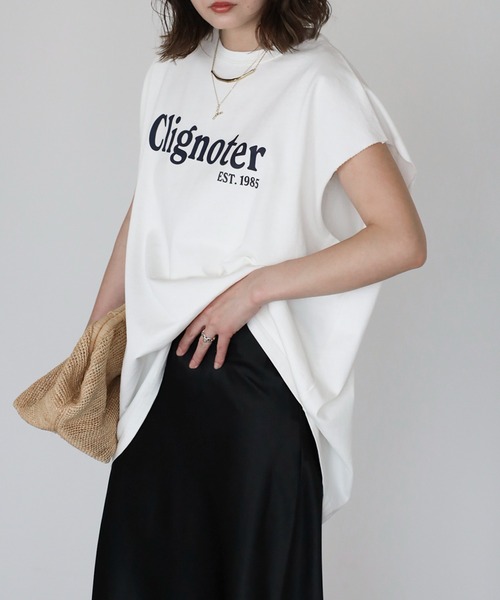 Bonjour Sagan(ボンジュールサガン)の「ClignoterロゴT【動画あり】(Tシャツ/カットソー・レディース・オフホワイト/ブラック/ブラウン・FREE)」の2枚目の写真
