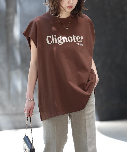 Bonjour Sagan(ボンジュールサガン)の「ClignoterロゴT【動画あり】(Tシャツ/カットソー・レディース・オフホワイト/ブラック/ブラウン・FREE)」の10枚目の写真