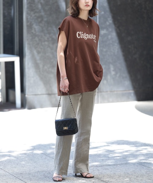 Bonjour Sagan(ボンジュールサガン)の「ClignoterロゴT【動画あり】(Tシャツ/カットソー・レディース・オフホワイト/ブラック/ブラウン・FREE)」の8枚目の写真