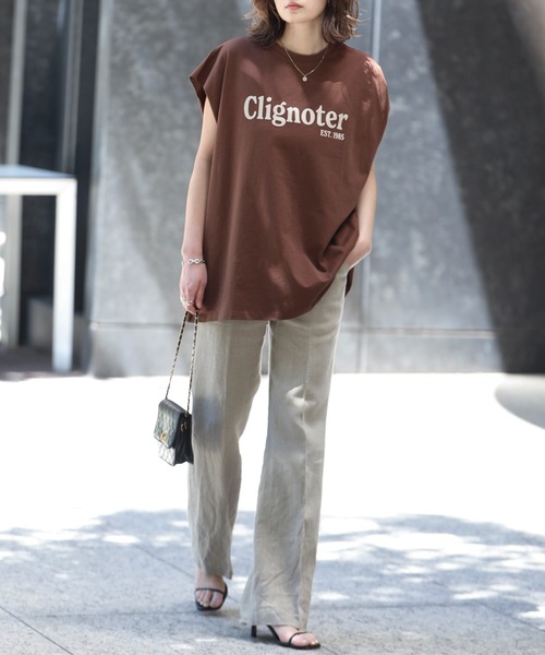 Bonjour Sagan(ボンジュールサガン)の「ClignoterロゴT【動画あり】(Tシャツ/カットソー・レディース・オフホワイト/ブラック/ブラウン・FREE)」の5枚目の写真