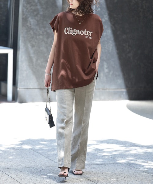 Bonjour Sagan(ボンジュールサガン)の「ClignoterロゴT【動画あり】(Tシャツ/カットソー・レディース・オフホワイト/ブラック/ブラウン・FREE)」の4枚目の写真