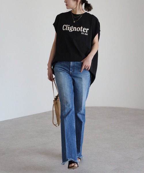 Bonjour Sagan(ボンジュールサガン)の「ClignoterロゴT【動画あり】(Tシャツ/カットソー・レディース・オフホワイト/ブラック/ブラウン・FREE)」の17枚目の写真