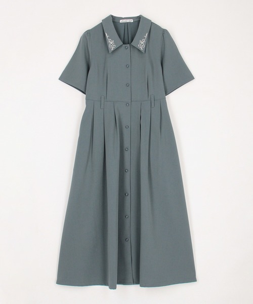 NICOLE CLUB（ニコル クラブ）の「衿刺繍ワンピース（ワンピース