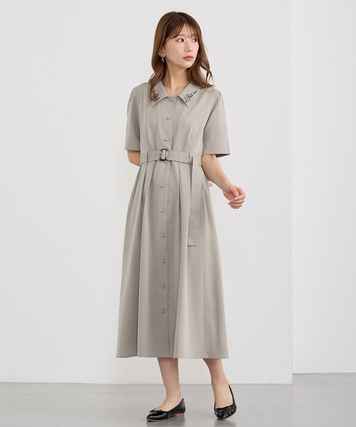 NICOLE CLUB（ニコル クラブ）の「衿刺繍ワンピース（ワンピース
