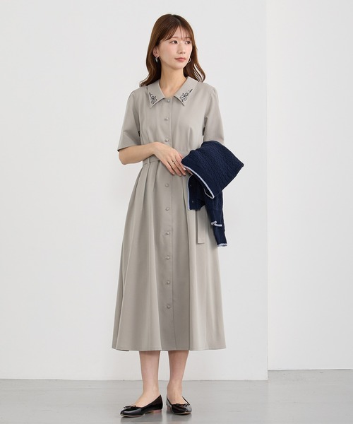 NICOLE CLUB(ニコル クラブ)の「衿刺繍ワンピース(ワンピース・レディース・ブルー/ベージュ/ネイビー・MEDIUM)」の20枚目の写真