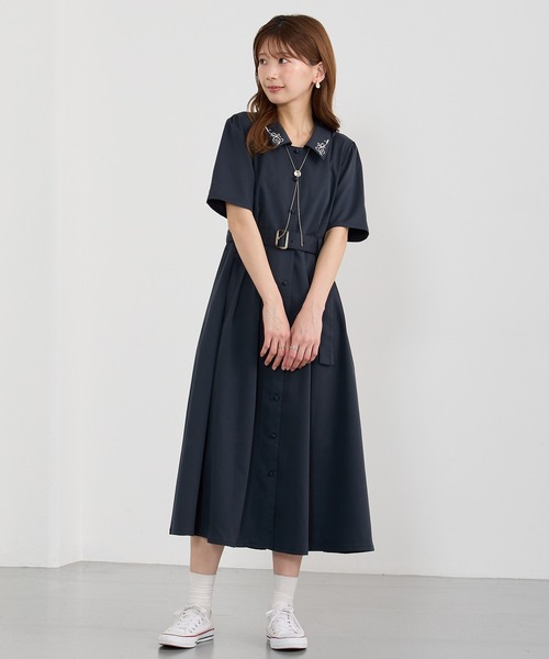 セール】衿刺繍ワンピース（ワンピース）｜NICOLE CLUB（ニコル