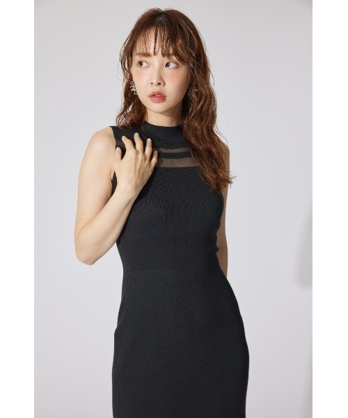 rienda(リエンダ)の「【AKB48 千葉恵里さん着用】ティアードフリルシアーマーメイドニットワンピース 夏服 サマーニット(ワンピース・レディース・ライトピンク/ライトパープル/ブラック・FREE)」の8枚目の写真